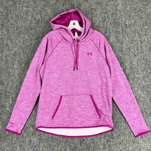 Under Armour Womens‎ Coldgear Storm Fleece Pullover Large Pink Heather Hooded
